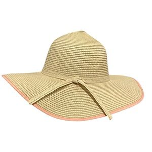 Straw Summer Wide Brim Off-White Sun Hat - NWOT